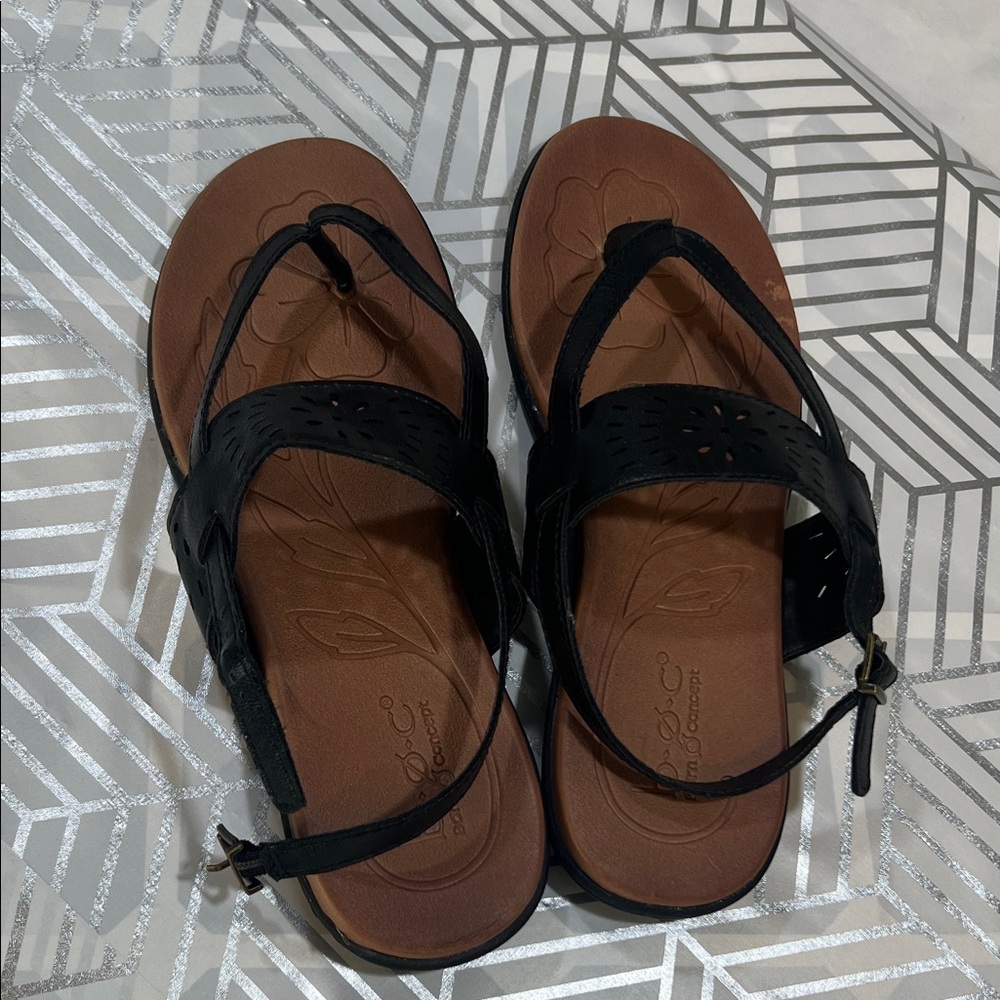 Born Black Sandals with Floral Design
